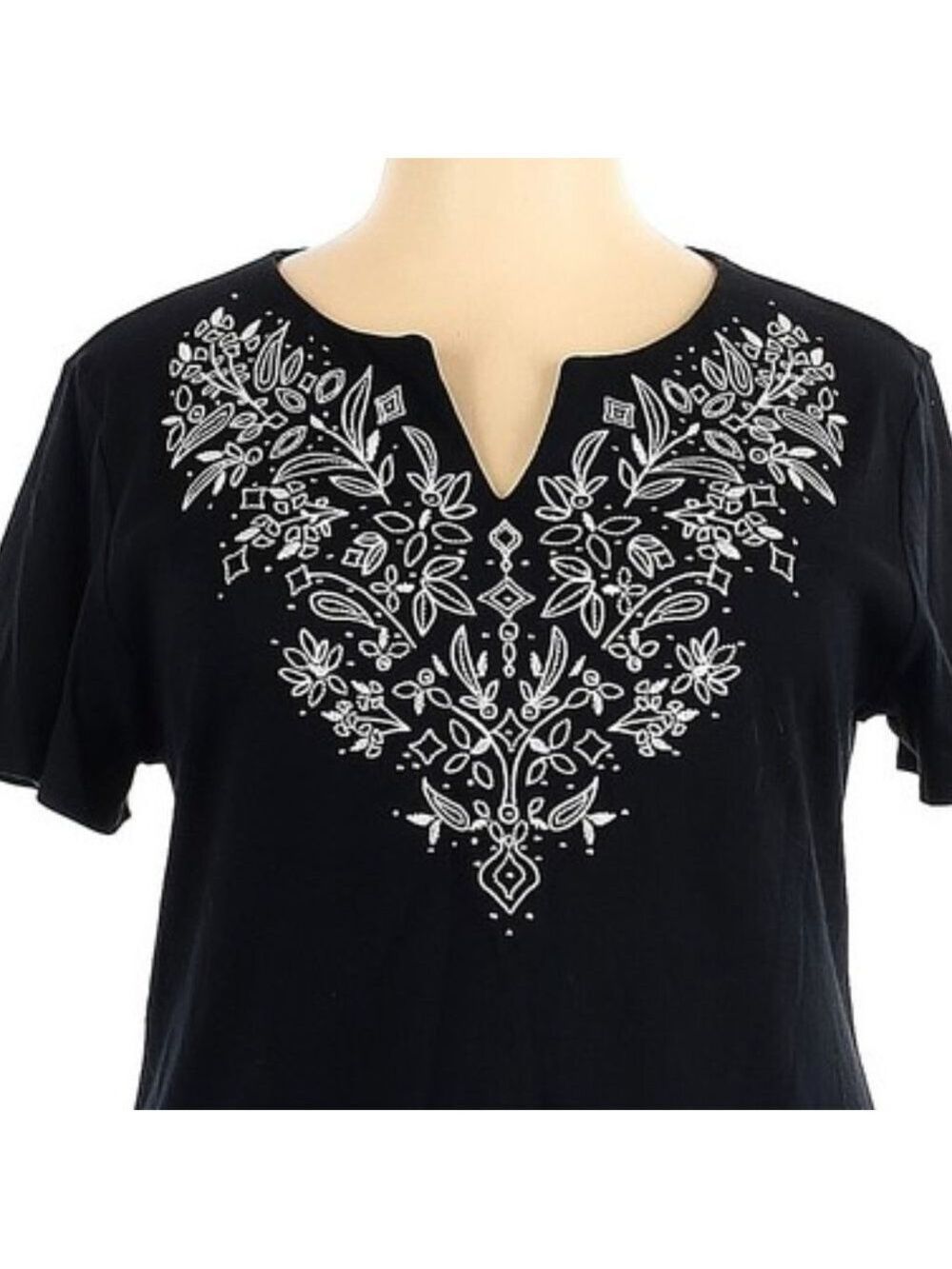Karen Scott embellished embroidered top blouse shirt XXL - Picture 2 of 2
